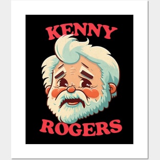 Kenny Rogers Retro Style Fan Design Posters and Art